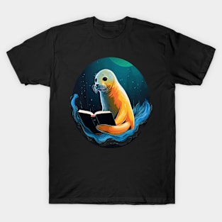 Harp Seal Reads Book T-Shirt